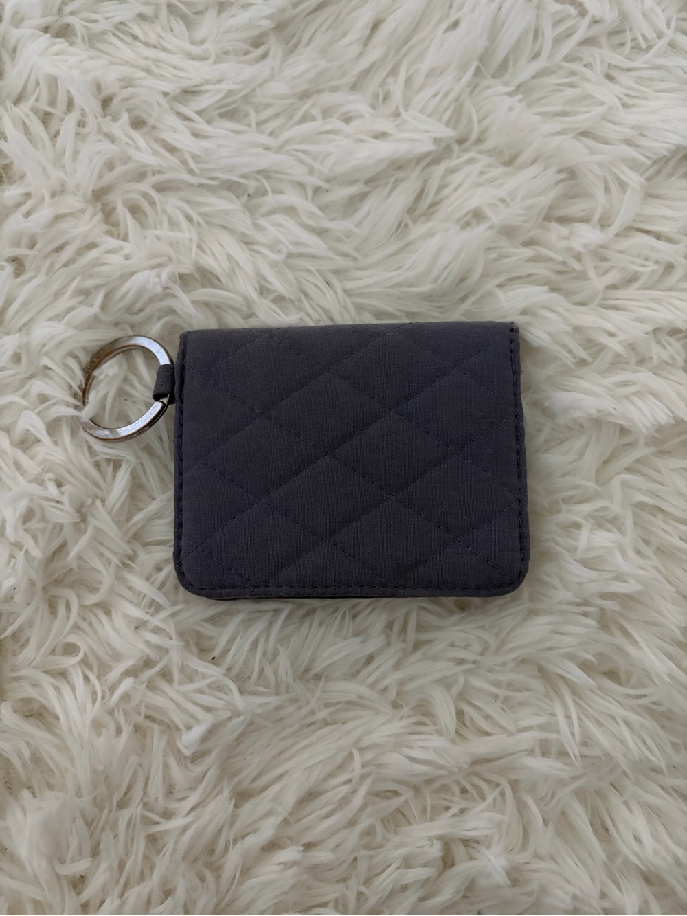 Vera Bradley Quilted Key Card Wallet in Charcoal Gray